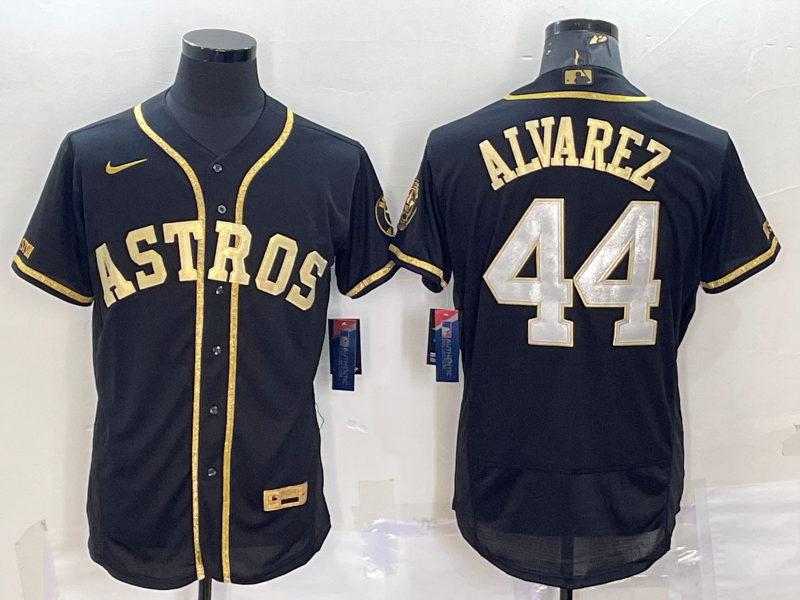 Men's Houston Astros Yordan Alvarez #44 Black Authentic Jersey